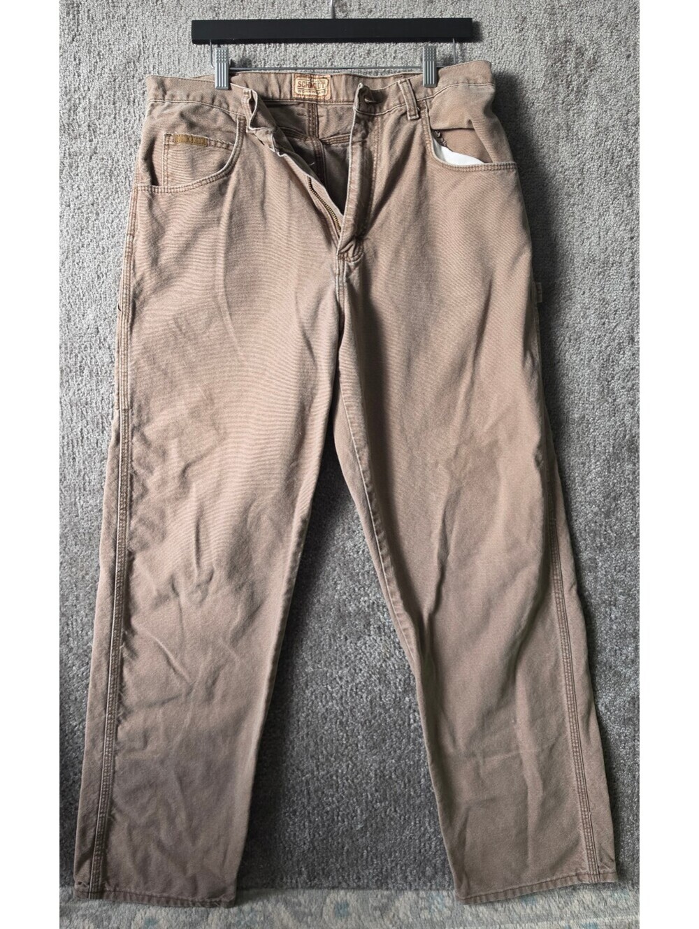 C.E. Schmidt Pants Men Sz 34X32 Tan Carpenter Workwear VTG Rugged Grunge 90s